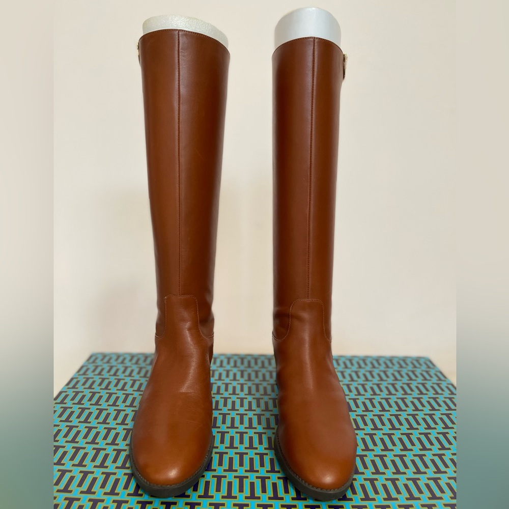 NWT Tory Burch penny brown leather knee-high sydney boots - Picture 2 of 10